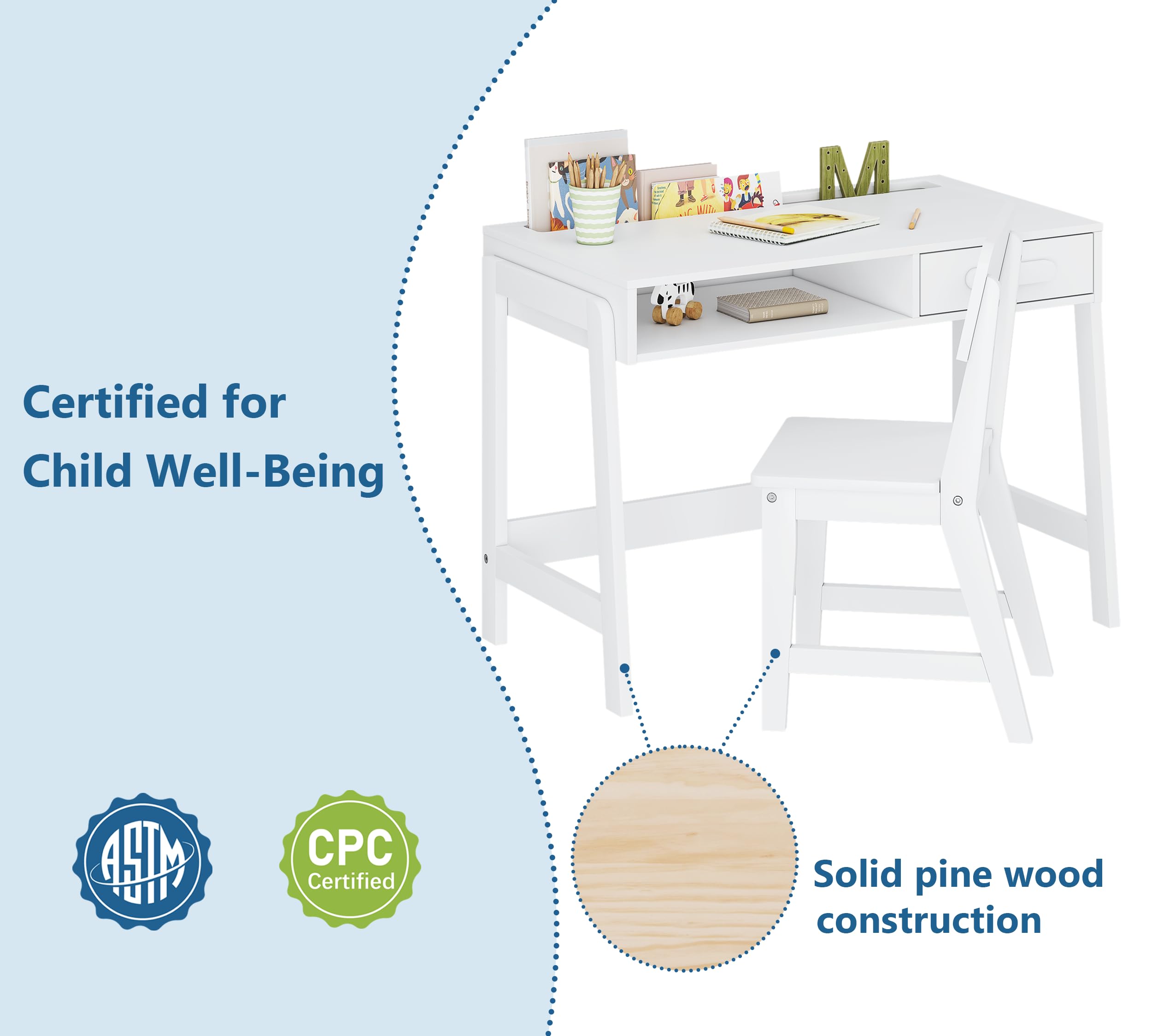 Amazon.com: UTEX Kids Desk and Chair Set, Study Desk for Kids with